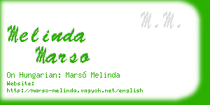 melinda marso business card